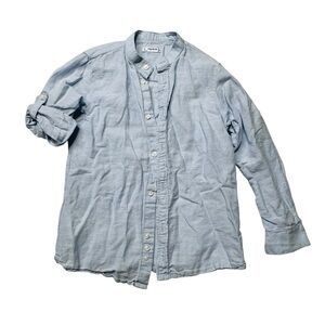 Mayoral cotton linen blend Light‎ Blue Button Down Shirt